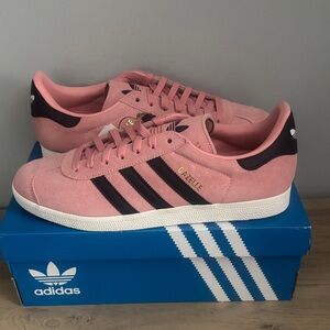 adidas Gazelle Pink and Black Sneakers